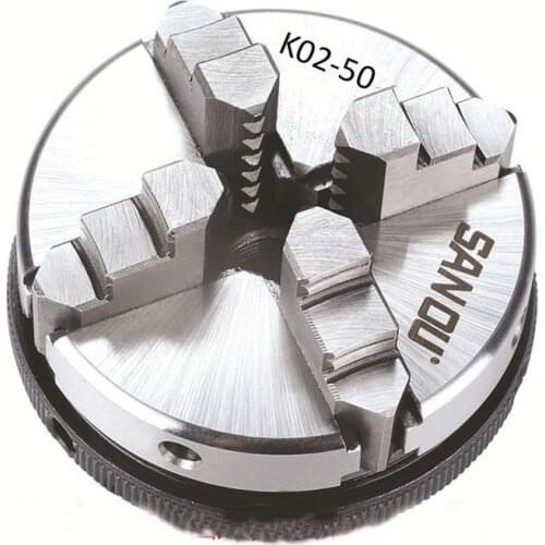 Sanou K02-50 Chuck 50mm 2" LATHE Chuck 4 Jaw Manual Mini Self-Centering for CNC Woodworking Metal Processing