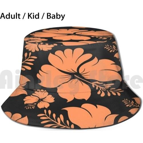 Hawaii Sun Hat Foldable UV Protection Flower Flowers Tropical Hawaiian Floral Pink Green Nature Summer Trendy Pattern