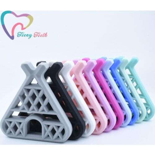 5 PCS BPA Free Silicone Teepee Teething Chewable Pendant Nursing DIY Necklace Baby Pacifier Dummy Tipi Pendants Toy Accessories