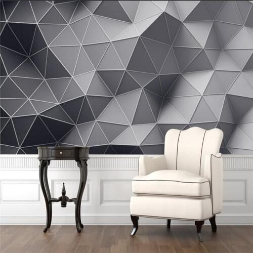 Modern Abstract 3D Stereoscopic Triangulated Polygonal Geometric Background Mural Wallpaper 3D Restaurant Bar KTV Wallpaper 3D