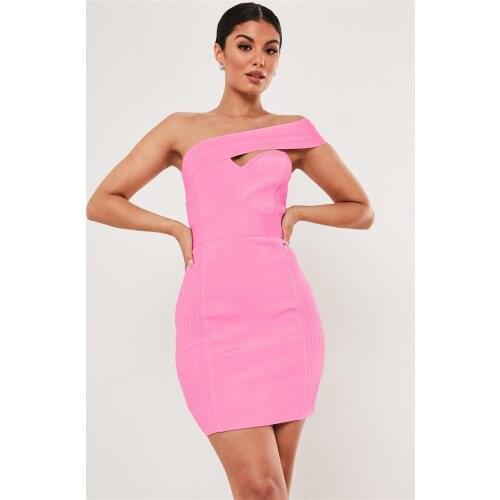 Vestido Celebrity Sexy Slash Neck Sleeveless Mini Bodycon Elegant Night Party Dress Bandage Women Dresses