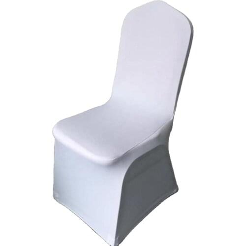 1PC Factory Whoasale Dining Wedding Hotel Spandex Chair Covers Strong Stretch White Chair Cover for Banquet Party Dinner