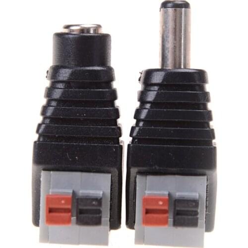 1pcs DC Male/Female Connector 2.1*5.5mm DC Power Jack Adapter Plug Connector For 3528/5050/5730 Single Color Led Strip