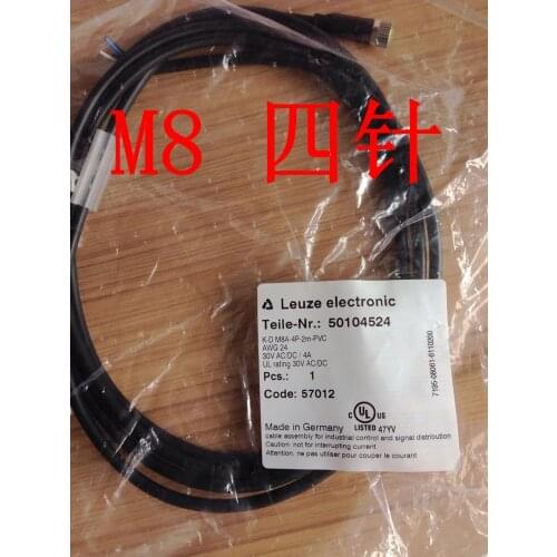 2pcs Brand new original Leuze cable U-M12-5A-V1-020 M12 U-M8-4A-V1-020 M8 U-M8-4W-V1-020 M8