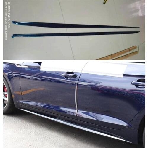 2PCS Stainless Steel SIDE DOOR BODY SKIRTS KIT LIP COVER FOR AUDI A5 S5 2017 2018 2019 2020