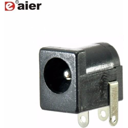 20PCS 0.2A 50VDC DC-005 5.5X2.1mm DC Power Jack Socket Connector Black 3 Pins Round The Needle