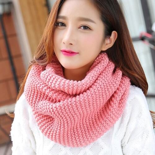 2020 Fashion Knitted Snood Scarf Warm Winter Cashmere Snud For Women Scarf Infinity Scarves Neck Circle Ladies Warm Ring Scarf