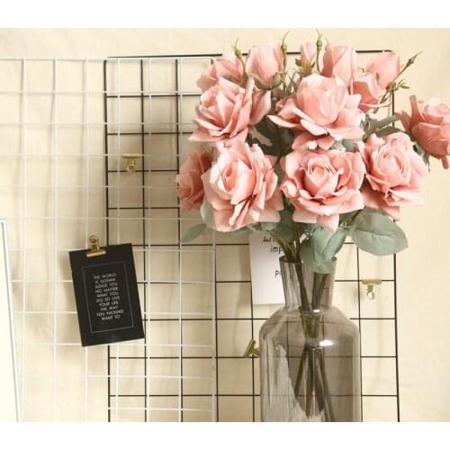 3 Heads Rose Branch Artificial Flower Silk Flower For DIY Party Home Decoration Wedding Flower Fake Flower