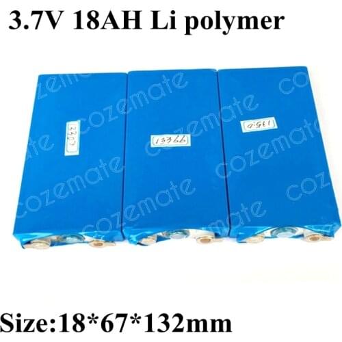 4pcs 3.7V 18Ah Li Polymer Lithium Battery Rechargeable for 12V Lithium Battery Pack DIY EV Tools UPS Power Bank