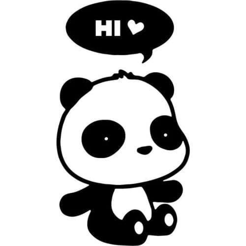 8CM*14.5CM Two White Cute Panda Thought Bubble Vinyl Decal Car Stickers Decal And Car Styling Accessories