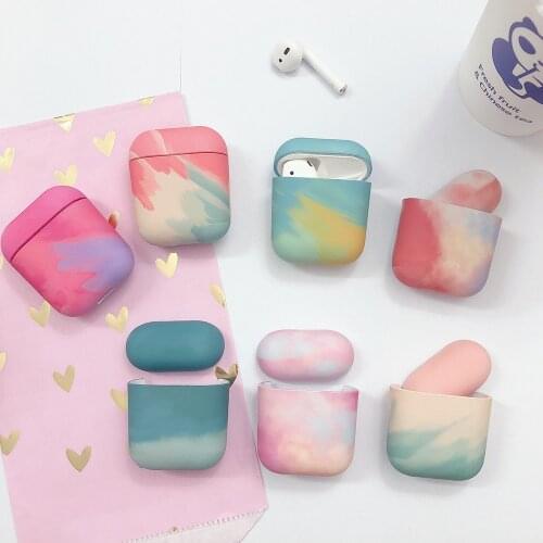 For AirPods 2 Pro Case Official Watercolor Matte Marble Hard PC Earphone Cases Charging Box Cover Accessories for Air Pods 1 3