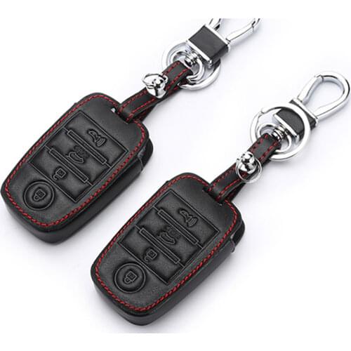 Genuine Leather Flip Folding Key Case For Kia Rio 3 Rio Soul Sportage Ceed Sorento Cerato K2 K3 K4 K5 Key Set Remote Cover