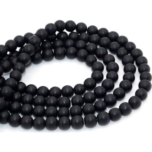 Black Onyx Spacer Beads Natural Round Loose Bead Pick Size 4 6 8 10 Mmm for Jewelry Making