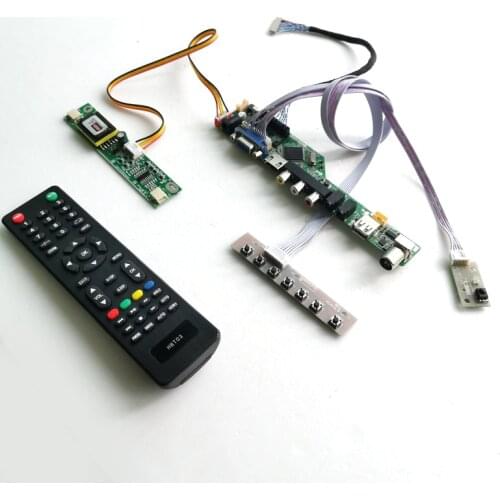 For M150XN07 V1 V2 V3 2CCFL LVDS 20Pin VGA AV USB RF T.V56 drive card board Inverter+Remote+keyboard LCD display panel Kit