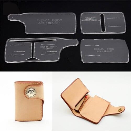 DQB-11 Short Wallet Acrylic Template Wallet Leather Pattern Acrylic Leather Pattern Leather Templates for Bags