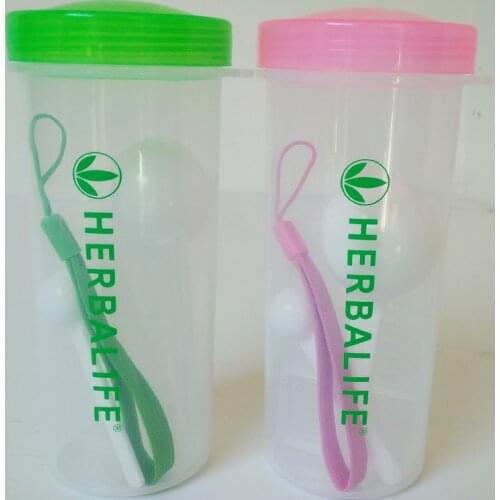 600ml Herbalife Nutritioin 2 Color Sealed Shake cup with Spoon Reagent box Portable Plastic water bottle