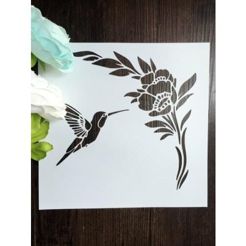 Scrapbooking tool card DIY album masking spray painted template drawing stencils laser cut templates Bird and Flower 8071212