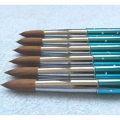 Manicure Tool 6#22 Round Sharp Brush Set for Nail Acrylic UV Gel Drawing Pen Metal Painting Sable with Diamond Kolinsky Hair