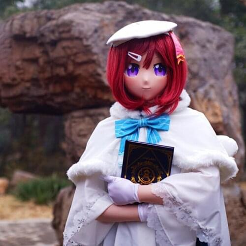 KRM508) Handmade Female/Girl Resin 3/4 Head Japanese Cartoon Character Maki Nishikino Cosplay Kigurumi Mask Crossdresser DOLL
