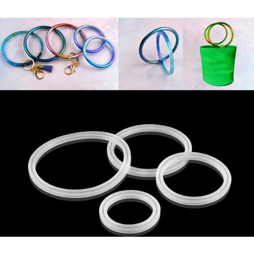 1pcs Round Bracelet Silicone Mold Resin Bracelet Big Bangle Mould For DIY Jewelry Casting Tools Dried Flower Resin Decorative