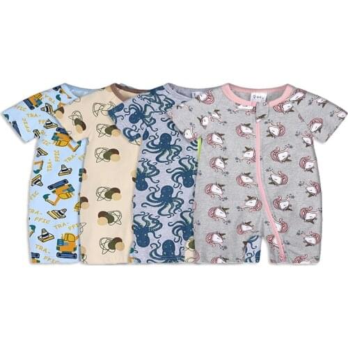 Summer New Short Sleeve Baby Boys Girls Romper Cartoon Foal Cotton Clothing Newborn Clothes Infant Jumpsuit Pajamas Outfits 2021