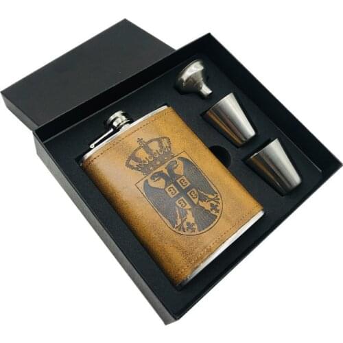 Mini 8oz Whisky Bottle Vodka Cups Alcohol Flagon 18/8 Stainless steel Liquor Hip Flask Pu Leather Warpping For Gift Bar Tools