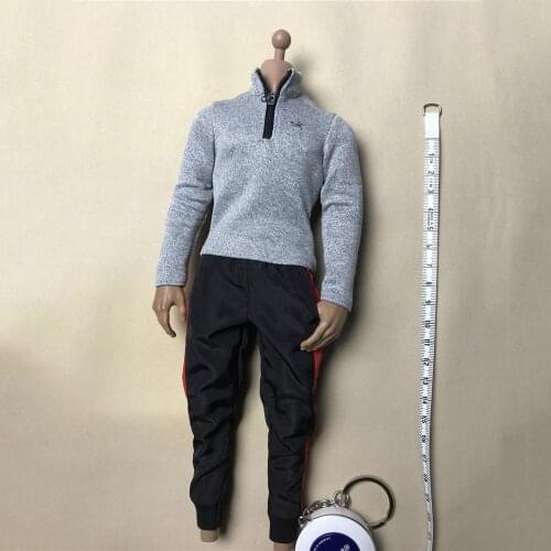 1/6 Scale Male Hoodies Tracksuit Outerwear Male Coats Zipper Sports Hoodies Sweatshirts for 12" Action Figures Body