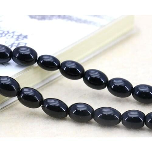 New arrival 8X12mm Black Onyx Stone Rice Shape gift DIY Manual parts Accessories loose beads jewelry gift wholesale and retail
