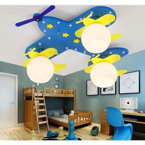 Kids room light boys' ceiling lights personalities originality cartoon bedroom kindergarten blue LED aircraft ceiling lamp ZA821
