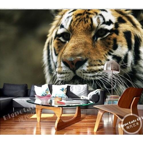 Custom photo wallpaper tiger for the living room bedroom TV setting wall vinyl wallpaper Papel de parede