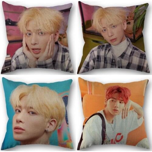 Custom TXT Taehyun KPOP Star Pillowcase Home Textile Cotton Pillow Covers Wedding Decorative Pillow Cover Square 45x45CM 0519