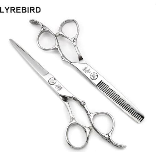 Professional Hair Scissors 6 INCH Barber Scissors Haircut Scissors Rose Flower Handle Lyrebird HIGH CLASS NEW