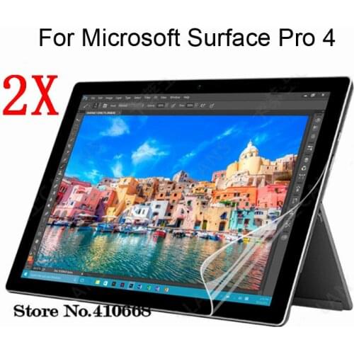 Clear Tablet LCD Film Screen Protector For Microsoft Surface Pro 4 Pro4 Reinforced Protection Ultra thin Film 2pcs in 1 package