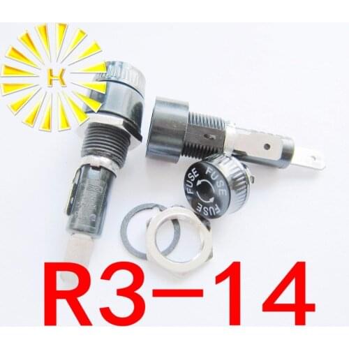 R3-14C 6*30mm 250V 10A Black Fuse Holder R3-14 x 100pcs
