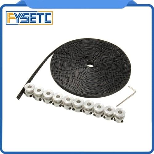 2M Length GT2 Timing Belt + 2pcs/lot GT2 Pulley 16Teeth Bore 5mm Synchronous Wheel For 3D Printer Parts Prusa