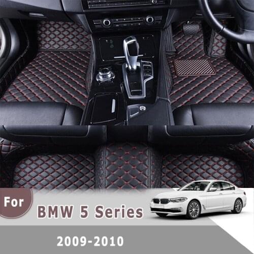 RHD Custom Car Floor Mats For BMW 5 Series 2010 2009 Car Interior Accessories Leather Carpet Car Styling Waterproof Foot Pad Rug