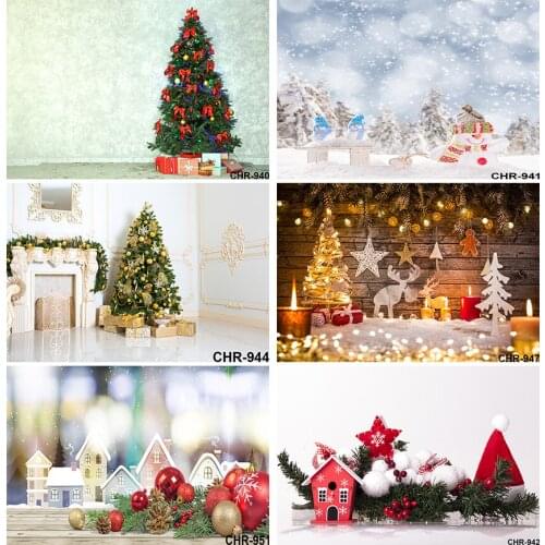 Christmas Backdrops for Photography Fireplace and Chirstmas Tree Background for Photo Studio Red Sock Wood Wall Photocall