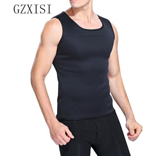 Sauna Shapers Slimming T-shirt Neoprene Shaper Vest Men Slimming Body Shaper Corset Waist Trainer Belt Super Stretch Shapewear
