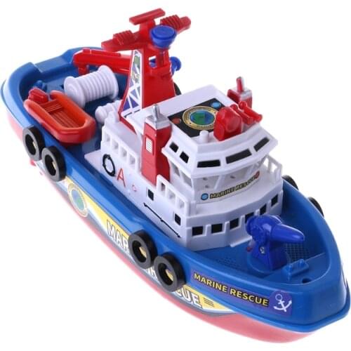 Fast Speed Music Light Electric Marine Rescue Fire Fighting Boat Toy for Kids
