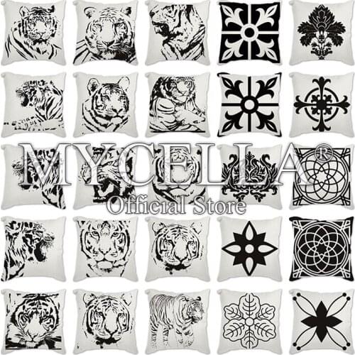 Sweet life Cushion Cover lower Home Decoration Pillow Cover tiger Style Pillow Case 45*45CM Sofa Cushions Floral Home & Garden