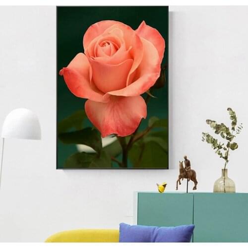 Modern Abstract Watercolor Flowers Posters and Prints Wall Art Canvas Painting Red Flower Pictures for Living Room Decor