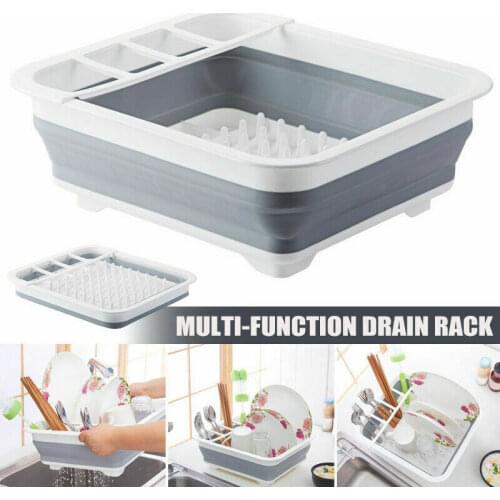 Foldable Dish Rack Kitchen Storage Holder Drainer Bowl Tableware Plate Portable Drying Rack Home Shelf Dinnerware Organizer