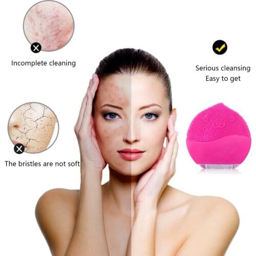 Smart Electric Facial Cleaning Machine Skin Care Brush Waterproof Face Cleanser Dirt Remove Peach-Type Facial Clean Instruments