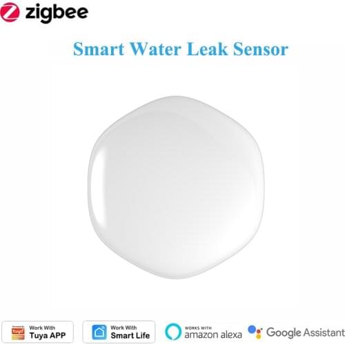 ZigBee Smart Water Leak Detector Flood Sensor Alarm for Tuya Smart Life Remote Monitor Home Security,Work with Alexa Google Home