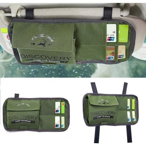 Universal Durable Multi-pocket Auto Sun Visor Organizer Storage Pouch Holder Car Interior Accessories Storage Bag