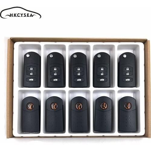 HKCYSEA 3 Button English Version VVDI2 Universal Remote Key Fob Case for Mazda Style for Xhorse VVDI Mini Key Tool Max XKMA01EN