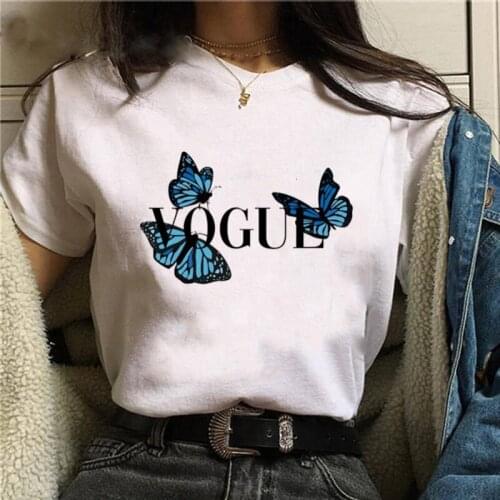 Womens T Shirt Summer Funny butterfly Print T-Shirt Harajuku Oversized Tshirts Agust D Female T-shirts Graphic Tees Women Tops