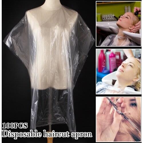 100PCS Kitchen Cooking Apron Disposable Waterproof Hair Salon Capes Washing Pads Shampoo Cape Barber Disposable Bib Apron New
