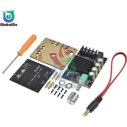 100WX2 Mini Bluetooth 5.0 Wireless Audio Power Digital Amplifier Board Stereo Amp DC 12V 24V 50W 80W With Adjustment Knob