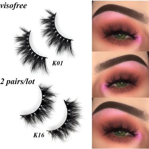 2pairs/lot Visofree Eyelashes Mink Lashes Cruelty Free Mink Eyelashes Crisscross Thick False Eyelashes Makeup 3D Mink Lashes